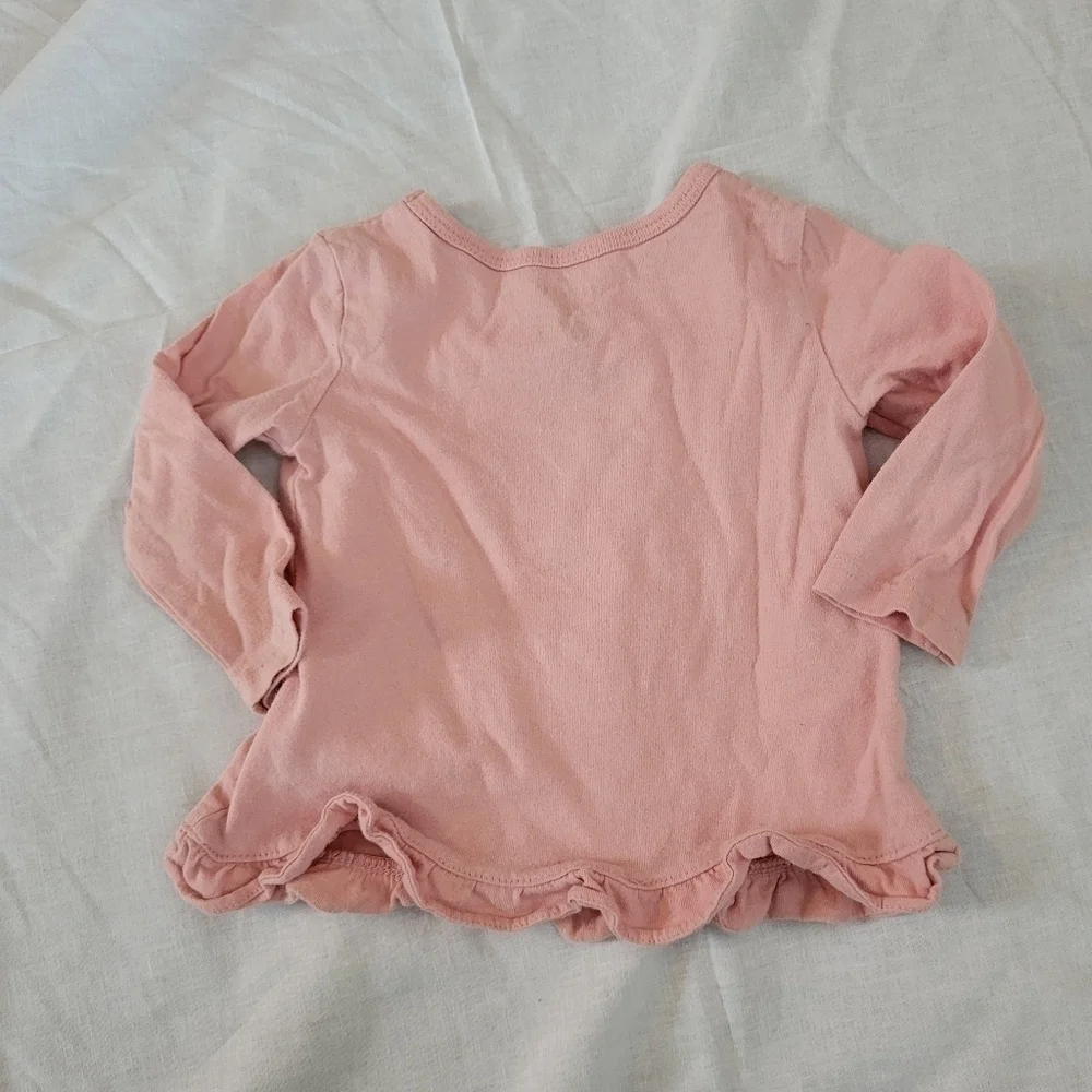 Carters pink ruffle bottom ballerina long sleeve shirt 9m
